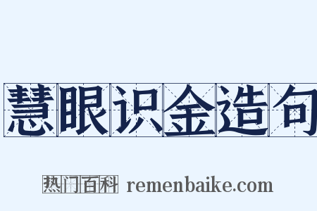 慧眼识金造句是什么意思的图片